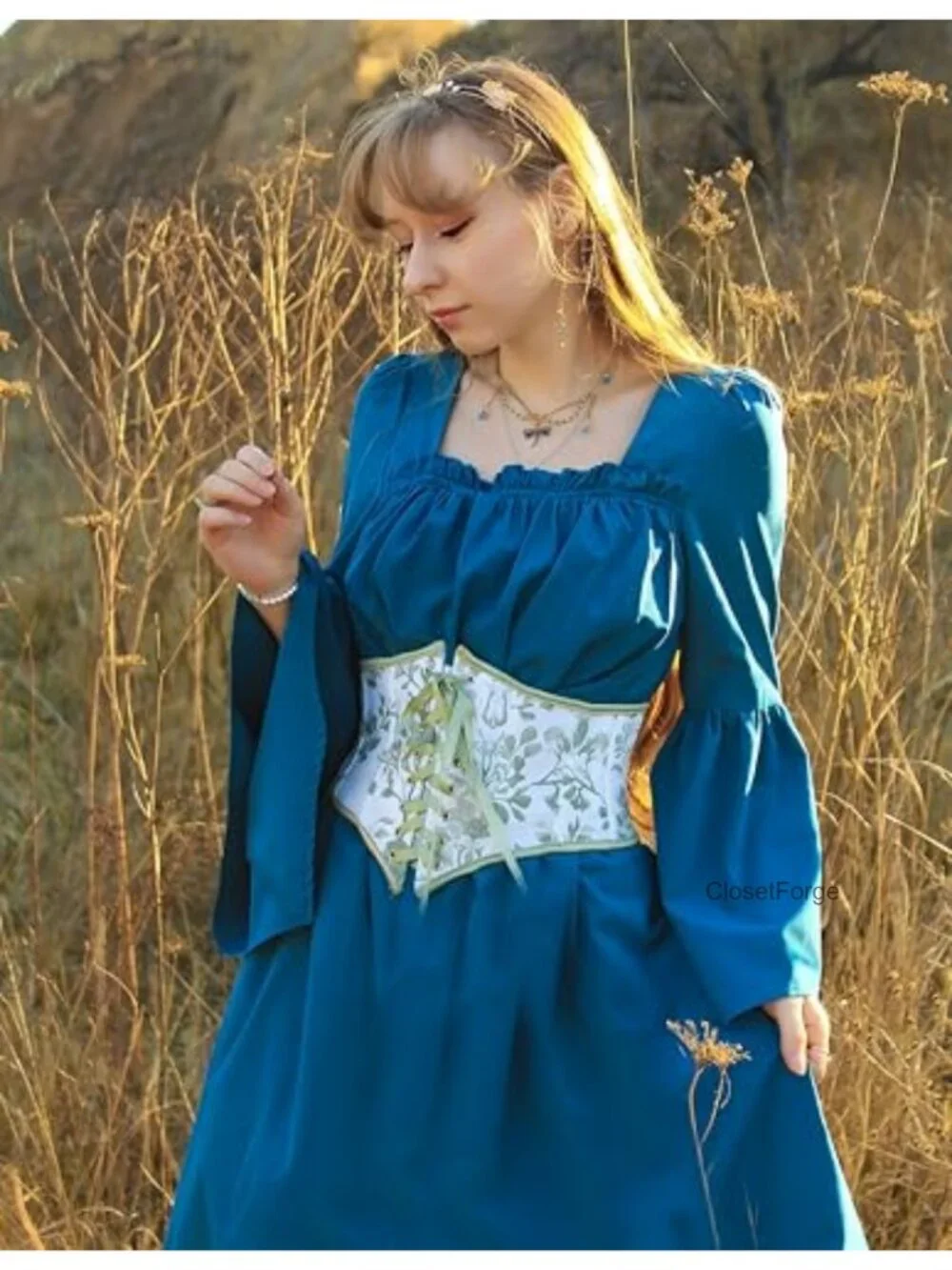 Floral Lace Up Underbust Corset Belt Women Back Zip Renaissance